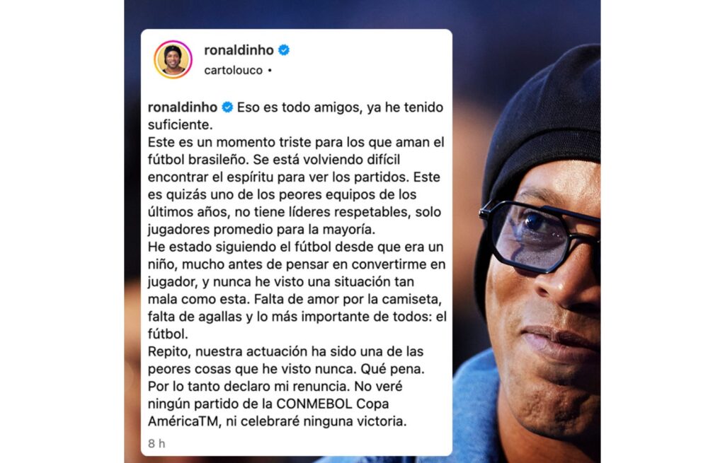 Las Contundentes Palabras de Ronaldinho Cuestionando el Liderazgo y la Determinación