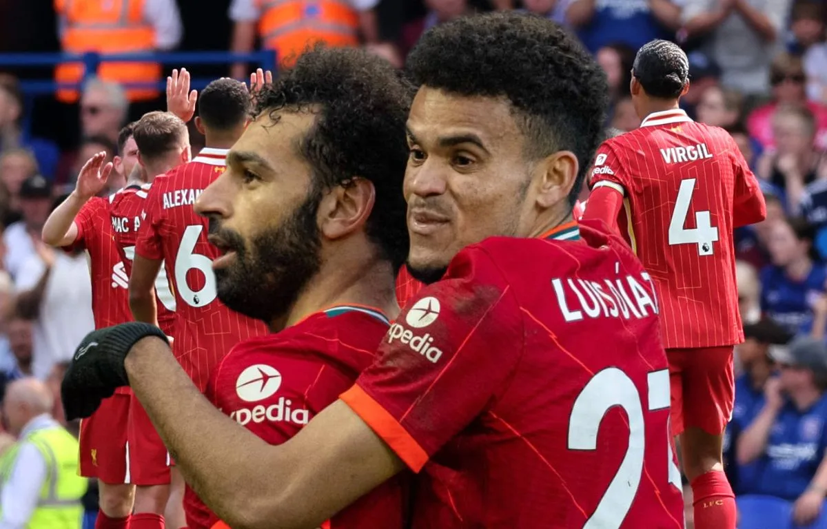 Luis Díaz y Mohamed Salah un momento que mostró la buena onda entre los dos jugadores