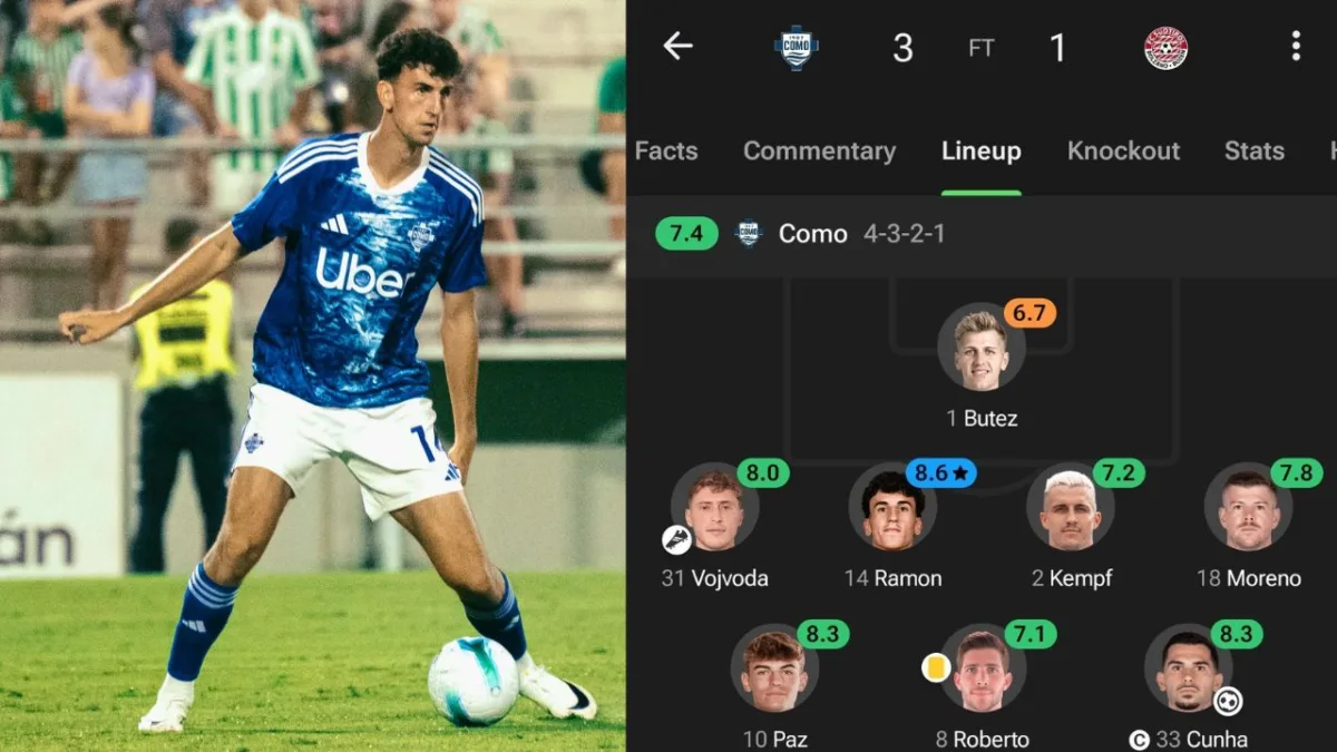 La estadística de Jacobo Ramón en su debut en el Como 1907 3 Jacobo Ramón deslumbra en su debut como titular en el Como 1907